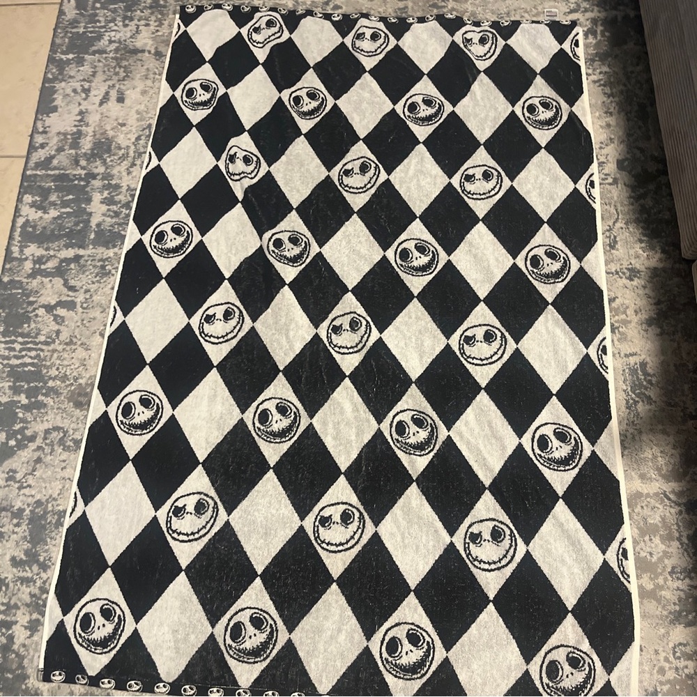 Disney The Nightmare Before Christmas Beach Towel Black And White